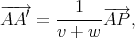 --A→A ′ = --1---AP→ ,
v + w