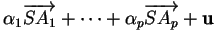 % latex2html id marker 32712
$\displaystyle \alpha_1\overrightarrow{SA_1}+ \cdots + \alpha_p\overrightarrow{SA_p}+{\bf u}$