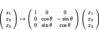 \begin{displaymath}
% latex2html id marker 33525\left (
\begin{array}{c}
x_1\\...
...eft (
\begin{array}{c}
x_1\\
x_2\\
x_3
\end{array}\right )
\end{displaymath}