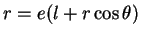 $\displaystyle r=e(l+r\cos\theta)
$