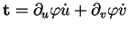 % latex2html id marker 36736
$\displaystyle {\bf t}=\partial_{u}\varphi\dot{u}+\partial_{v}\varphi\dot{v}
$