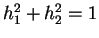 $ h_{1}^{2}+h_{2}^{2}=1$