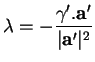 % latex2html id marker 37413
$\displaystyle \lambda=-\frac{\gamma'.{\bf a}'}{\vert{\bf a}'\vert^2}$