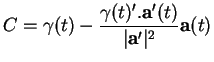% latex2html id marker 37419
$\displaystyle C=\gamma(t)-\frac{\gamma(t)'.{\bf a}'(t)}{\vert{\bf a}'\vert^2}{\bf a}(t)$