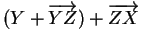 $\displaystyle (Y+\overrightarrow{YZ})+\overrightarrow{ZX}$