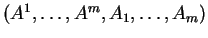 $ (A^1,\ldots,A^m,A_1,\ldots,A_m)$