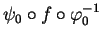 $ \psi_0\circ f\circ\varphi_0^{-1}$