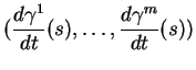 $\displaystyle (\frac{d\gamma^1}{dt}(s),\ldots,\frac{d\gamma^m}{dt}(s))
$