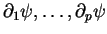 $ \partial_1\psi,\ldots,\partial_p\psi$