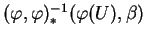 $ (\varphi,\varphi)_*^{-1}(\varphi(U),\beta)$