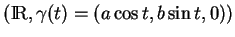 % latex2html id marker 19711
$ ({\rm I\!R},\gamma(t)=(a\cos t,b\sin t,0))$