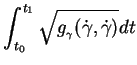 $\displaystyle \int_{t_0}^{t_1}\sqrt{g_{_\gamma}(\dot{\gamma},\dot{\gamma})}dt$