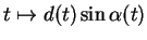 $ t\mapsto d(t)\sin\alpha(t)$