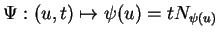 $ \Psi:(u,t)\mapsto \psi(u)=tN_{\psi(u)}$