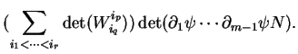 $\displaystyle (\sum_{i_1<\cdots<i_r}\det(W^{i_p}_{i_q}))\det(\partial_1\psi\cdots\partial_{m-1}\psi N).
$