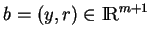 % latex2html id marker 22384
$ b=(y,r)\in{\rm I\!R}^{m+1}$