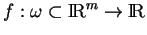 % latex2html id marker 16611
$ f:\omega\subset{\rm I\!R}^m \to {\rm I\!R}$