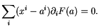 $\displaystyle \sum_i(x^i-a^i)\partial_iF(a)=0.
$