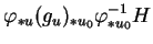 $\displaystyle \varphi_{*u}(g_u)_{*u_0}\varphi^{-1}_{*u_0}H$